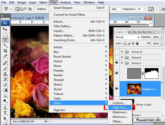 Awesome digital Roses bouquet splash effect in Photoshop